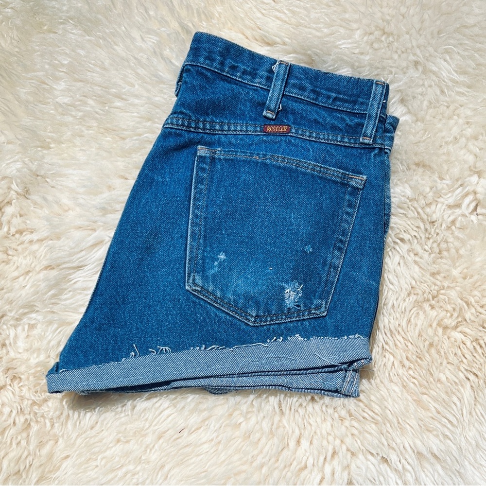 VINTAGE RUSTLER CUFFED DENIM SHORTS - Picture 3 of 3